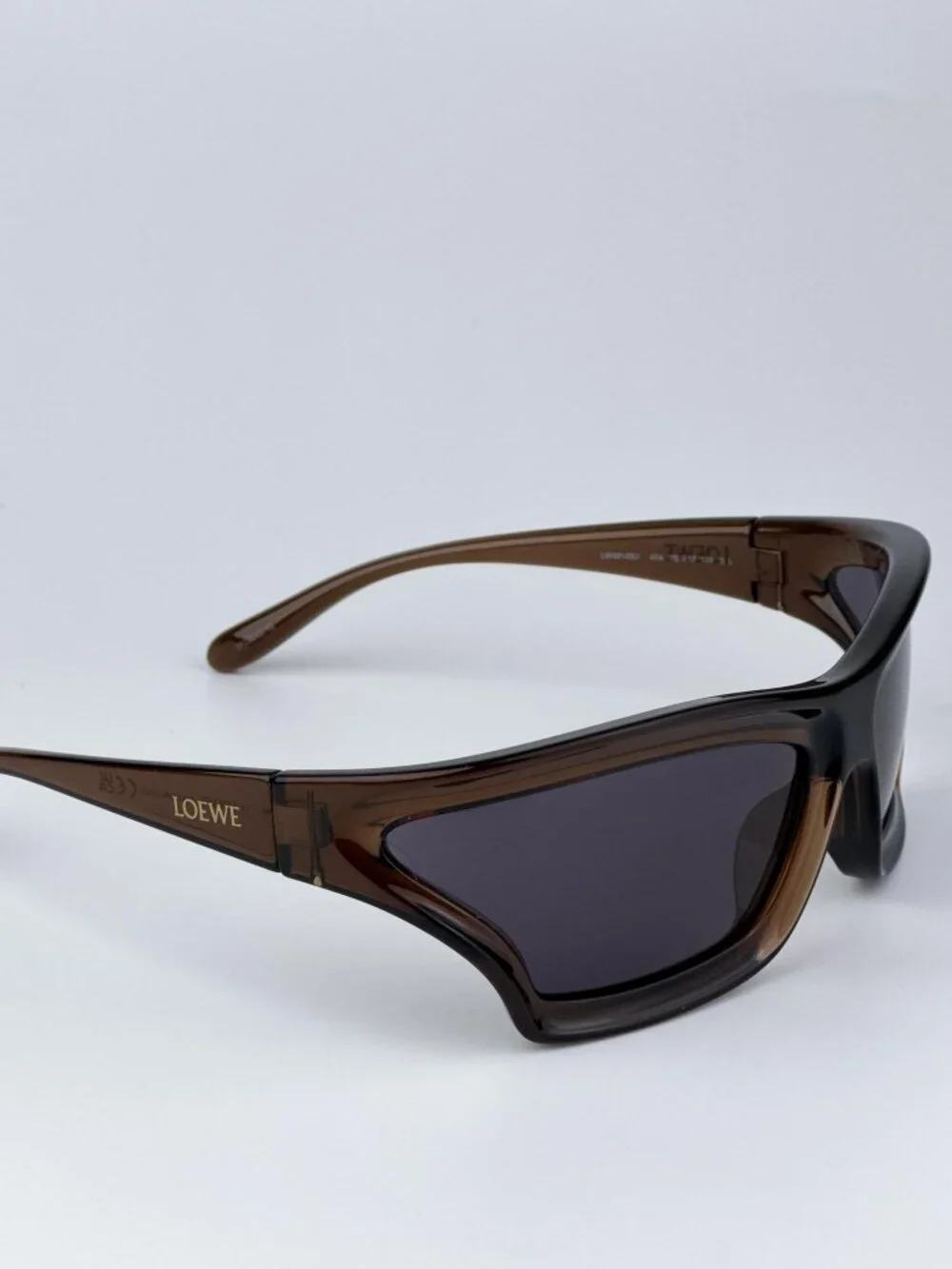 LOEWE LW40143U 47A SHINY BROWN GREY MASK SUNGLASSES